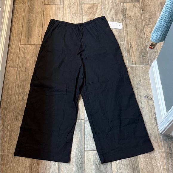 Athleta Paradise Wide Leg Pant Black Drawstring Waist Large NWT - Picture 3 of 10